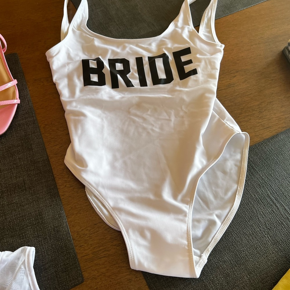 Bridal one piece and cover up never worn